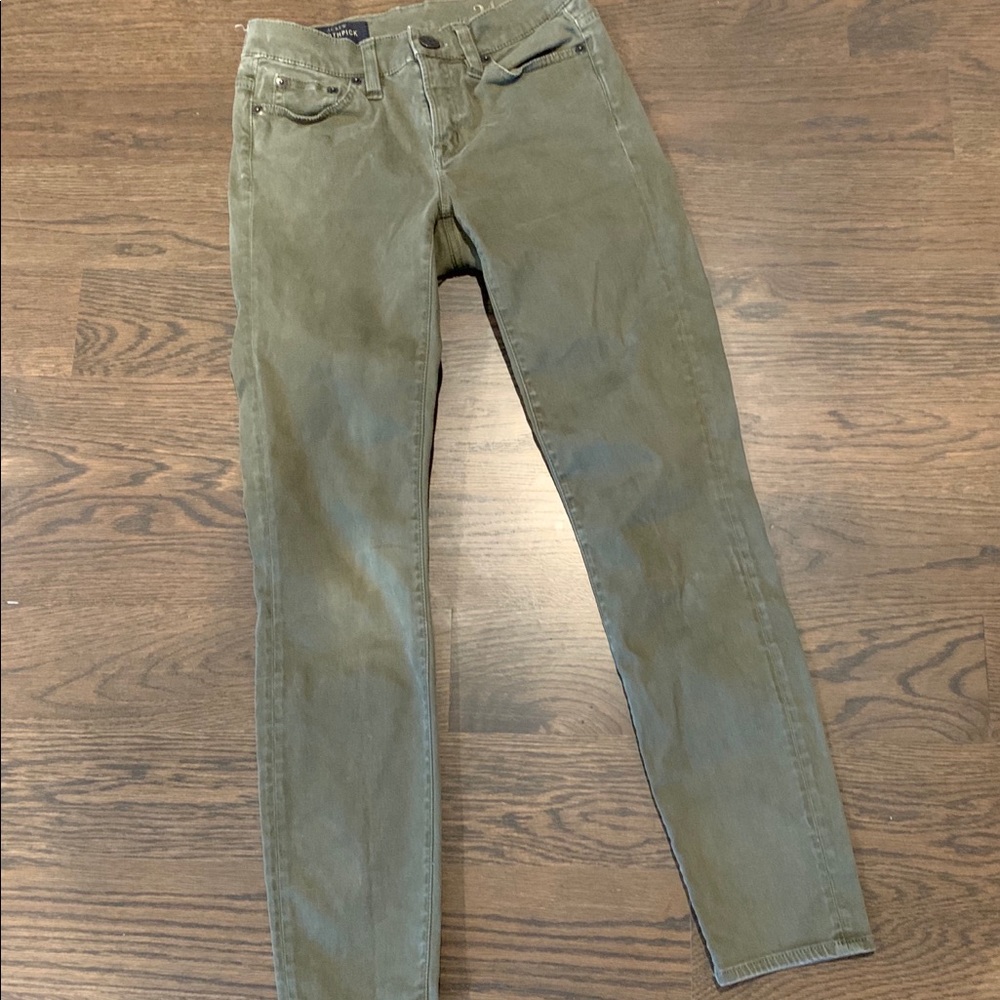 J.crew toothpick army green pants